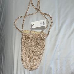 Loveshackfancy Kariela Knit Bag In Color - Sand - One Size - New With Tags! Never Worn Canvas Book Bag, Beach Crochet, Knit Bag, Purple Canvas, Color Sand, Cream Style, Basket Bag, Mini Crossbody Bag, Mini Tote