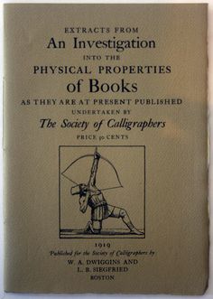 an instruction book for the physical properties of books