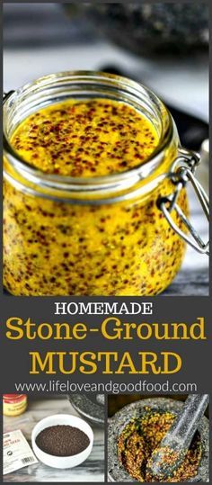 homemade stone - ground mustard recipe in a jar