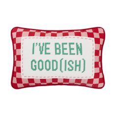 This 100% needlepoint pillow is a festive way to spruce up your home for the holidays or it would make a wonderful gift. 100% poly yarn and cotton velvet Dimensions: 8" x 12" Quirky Christmas Gifts, Quirky Christmas, Santa Pillow, Novelty Pillows, Pinterest Contest, Needlepoint Pillow, Tee Designs, Needlepoint Christmas, Spruce Up Your Home