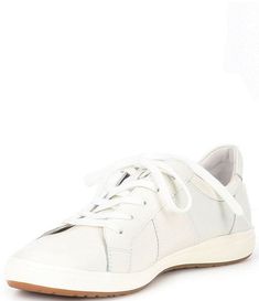 Josef Seibel Caren 01 Leather Sneakers | Dillard's Sporty Leather Lace-up Shoes With Textured Sole, Leather Walking Shoes With Flat White Sole, Leather Walking Shoes With White Sole, Leather Walking Shoes With White Sole And Flat Heel, White Leather Lace-up Shoes, White Leather Walking Shoes With Laces, White Leather Walking Shoes With Removable Insole, White Sporty Leather Lace-up Shoes, Flat Leather Walking Shoes With Branded Insole