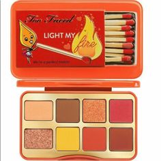 Too Faced Light My Fire Eyeshadow Palette Nwob Fire Eyeshadow, Red Eyeshadow Palette, Dog Makeup, Too Faced Eyeshadow, Makeup List, Makeup For Black Skin, Red Eyeshadow, Fancy Makeup, Palette Color