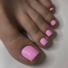 Pink Pedicure, Pink Toe Nails, Gel Pedicure, Pedicure Colors, Gel Toe Nails, Acrylic Toe Nails, Acrylic Toes, Toe Nail Color, Pretty Toe Nails