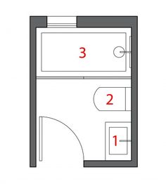 the floor plan for a small bathroom