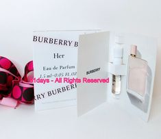 NEW 4 X Burberry Her Eau de Parfum Women Perfume Sample .05 oz 1.5 ml 100% Authentic Size: 0.05 oz / 1.5 ml each NEW Never opened or tested NOTE: "Mini" is NOT a full size.  Different brand has different size for their "Minis", but they are about 2" -3.5" tall ONLY.  Some  of them may state not for sale. If you have any questions about  size, please contact me before bid. Thanks. Read Before Purchase 1. Estimate delivery time is not a guaranteed delivery time. Normally 3-5 business days. Priorit Burberry Her, Parfum Women, Perfume Sample, Perfume Samples, Work It, Women Perfume, Not For Sale, Burberry, Perfume Bottles