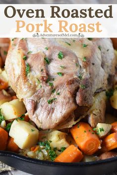 a pot roast with potatoes, carrots and meat