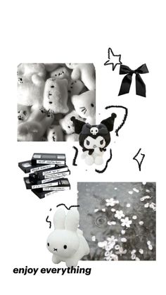 an image of teddy bears and snow flakes in the air with caption that says, enjoy everything