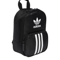 Adidas Santiago Mini 3 Backpack Color: Black/ White New Without Tags Adidas Backpack, Backpack Outfit, Adidas Bags, Weather Outfits, Adidas Originals Women, Adidas Trefoil, New Sneakers, Backpack Travel Bag, Chilly Weather