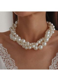 Color:White;Package Contents:1 X Necklace;Occasion:Work; Cheap Pearl Costume Jewelry Necklaces, Cheap Beaded Pearl Costume Jewelry Necklace, Luxury Beaded Necklaces For Anniversary With Round Beads, Interlocking Design, Classic Pearl Necklace, Cocktail Dinner, Bridal Pearl Necklace, Copper Pearl, Pearl Choker Necklace