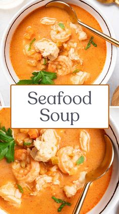 the seafood soup is ready to be eaten