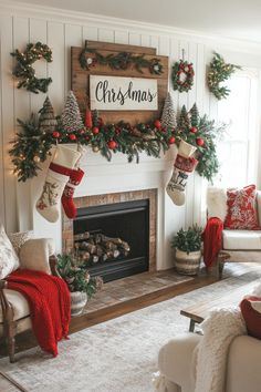 15 Chic Christmas Mantle Decor Ideas for Cozy Fireplaces 26 Fireplace Decor Christmas Mantels, Decor Christmas Home, Christmas Mantles Ideas Fireplaces Cozy, Christmas Decor Ideas Old Fashion, House Design Christmas, Christmas Decoration Fireplace, Natural Color Christmas Decor, Christmas Decorations For Fireplace, Christmas Decorations For Mantle