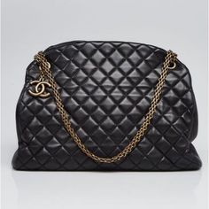 Size Length: 13.00 In Width: 6.50 In Height: 10.00 In Drop: 9.00 In The Chanel Black Quilted Lambskin Leather Just Mademoiselle Large Bowling Bag Features Quilted Lambskin Leather In The Signature Diamond Stitch Pattern With Interlocking Cc Logo Charm. With Ample Room To Carry Your Essentials And Comfortable Shoulder Strap This Bag Is A Must For Any Collection. Bowling Bag, Bowling Bags, Diamond Stitch, Black Quilt, Chanel Bags, Chanel Black, Cc Logo, Lambskin Leather, Bowling