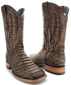 PRICES MAY VARY. PYTHON PRINT: These snake skin men's exotic cowboy boots feature a rugged texture that looks and feels like snake skin and adds detail and dimension to your outfit. SQUARE TOE BOOTS: Enjoy exotic print cowboy boots that accomplishes a stylish design and optimal fit with a wide toe space ensuring a proper fit regardless of sizing needs. EASY TO TAKE ON AND OFF: Easily take off or put your leather men's cowboy boots on hassel free with the accessible boot pull tabs COMFORTABLE AND Cowboy Boots Outfit, Boots Outfit Men, Cowboy Stuff, Western Boots For Men, Print Boots, Boot Pulls, Mens Cowboy, Boots Cowboy, Mens Cowboy Boots