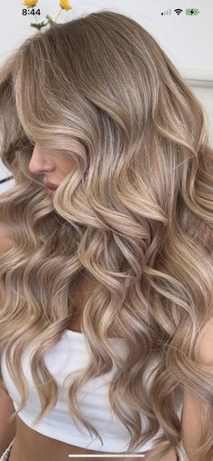 Soft Brown Hair With Dimension, Easy Maintenance Hair Color Blondes, Natural Hair Color Ideas For Blondes, Dark Blonde With Dimension, Brass Blonde Hair, Biscuit Hair Colour, Dark Blonde Hair With Curtain Bangs, Vanilla Balayage Brunette, Dimensional Creamy Blonde