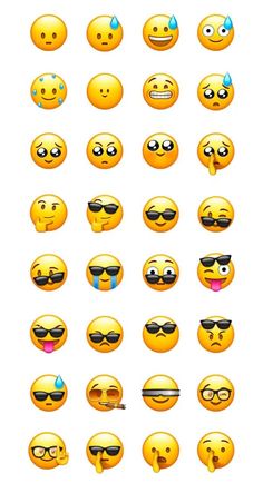 an image of many different emoticions in the same style and color as well