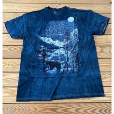 New Without Tags The Mountain Men’s Blue Pullover Short Sleeve Mountain Scene Graphic T Shirt Size Large Super Nice, Great Quality T Shirt! Mountain Shirts, Mountain Men, Mountain Tshirt, Mountain Shirt, Blue Pullover, Mountain Scene, Mountain Man, Dream Clothes, Quality T Shirts