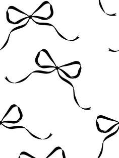 black and white image of bows with long tails on the top one is drawn by hand