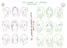 how to draw hair in different ways for the face and head, step by step