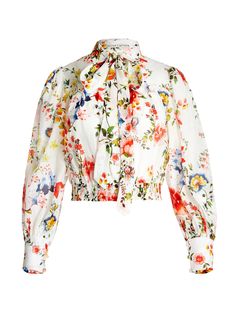 ISSA TIE FRONT BUTTON DOWN by Alice + Olivia Alice And Olivia, Alice Olivia, Print Dress