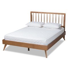 Baxton Studio Toru Mid-Century Modern Ash Walnut Finished Wood Full Size Platform Bed FredCo theFredCo Spindle Headboard, King Size Platform Bed, Full Size Platform Bed, Bed Platform, Wooden Platform Bed, Queen Size Platform Bed, Full Platform Bed, King Platform Bed, Queen Platform Bed