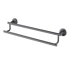 an image of two towel bars on a white background, one is black and the other is chrome