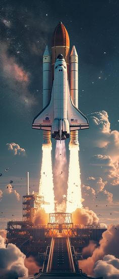 Spacecraft Drawing, Space Shuttle Tattoo, Rocket In Space, Space Backdrop, Outer Space Wallpaper, Space Art Gallery, Art Spatial, Space Technology, Space X