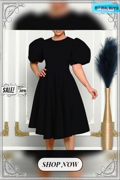 Plus Size Women's Summer Short Sleeve Maxi Chic Elegant Formal Party Gown Dress Solid Color Puff Sleeve Dress For Banquet, Puff Sleeve Dress For Banquet, Fitted Maxi Length Puff Sleeve Party Dress, Fitted Maxi Length Puff Sleeve Dress For Party, Party Puff Sleeve Maxi Dress, Elegant Solid Puff Sleeve Dress For Party, Elegant Puff Sleeve Maxi Dress For Party, Fitted Puff Sleeve Dress For Banquet, Elegant Summer Evening Dress For Costume Party