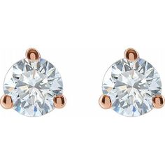 These dazzling Modern Brilliance lab-grown diamond stud earrings have round stones in a variety of sizes from 3 mm each (1/5 CTW) - 6.3 mm each (2 CTW). The lab-grown diamonds are set in a martini setting with 3 prongs. The color of the diamonds is F+ with a clarity of VS. ◆ White gold jewelry is rhodium plated. Dazzling Rose Gold Brilliant Cut Diamond Earrings, Rose Gold Brilliant Cut Cubic Zirconia Diamond Earrings, Rose Gold Cubic Zirconia Diamond Earrings With Brilliant Cut, Rose Gold Round Cut Lab Grown Diamond Earrings, Rose Gold Round Cut Lab-grown Diamond Earrings, Dazzling Rose Gold Round Cut Diamond Earrings, Rose Gold Lab Grown Diamond Round Cut Earrings, Rose Gold Cubic Zirconia Earrings With Brilliant Cut, Formal Cubic Zirconia Earrings With Tension Setting