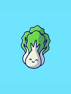 a broccoli sticker with a face drawn on it's back side