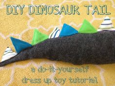 the diy dinosaur tail is made out of felt