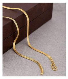 "22K Gold Plated South Indian Flat 20\" Long Chain Necklace Man Gold Chain Designer Ladies Gold Chain Gold Chain Necklace Men and Women's Gift Metal: Brass, 22k Gold Plated Width: 2.6 mm , length of post 24\" inch Style: South Indian Chain Necklace GIFT  Perfect gift for any occasion for valentine anniversary gift for someone you love..  A perfect gift for you friend and family...  CARE TIPS  Wear your jewelry after applying specially perfume, water or body odour.  Use a plastic box with proper padding while carrying. leave your  clean jewelry on a cotton fabric to air dry.  TERMS AND CONDITIONS  Import duties and taxes, which are levied in your country will be borne by you we have no responsibility for these charges. FEEDBACK  We want you to love your purchased item. In case if you are no Gold Chain Necklace Men, Mens Gold Chain Necklace, Chain Necklace Men, Necklace Man, Art Nouveau Necklaces, Gold Chain Design, 18k Gold Necklace, Valentine Anniversary, Necklace Men