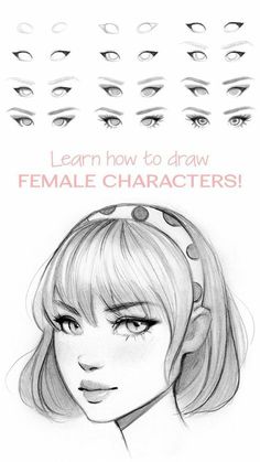 an illustrated book with the title learn how to draw female characters