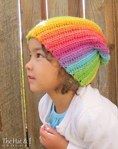 ✨ Crochet Slouchy Beanie Hat Pattern ✨ Easy & FUN to make for anyone!  Self-striping yarn makes for a colorful hat, and it will look equally amazing using single colors too.  Wear it slouchy, or fold up the brim for a fitted winter hat. Hat pattern includes FIVE sizes: 0-6mo, 6-12mo, Toddler, Child, Adult Materials you will need: Medium (4) weight yarn - self striping yarn shown Size I (5.5mm) crochet hook Tapestry needle Pattern is written in ENGLISH using standard US/American crochet terms with step-by-step, color-coded instructions and photos to help guide your hook to completion.  Pattern is available as a PDF for downloading. No paper copies will be sent in the mail. Etsy will send a receipt with a download link to the email address on your order. If you ever have any questions, pleas Lollipop Swirl, Swirl Hat, Slouchy Hat Crochet Pattern, Slouchy Hat Pattern, Crochet Slouchy Beanie, Beanie Hat Pattern, Crochet Slouchy Hat, Rainbow Hats, Crochet Baby Beanie