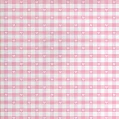 a pink and white checkered background with hearts on the front, as well as two smaller hearts on the back