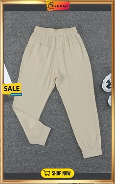 Apricot Causal Pockets Pants Beige Tapered Leg Pants With Elastic Waistband, Spring Beige High-waisted Sweatpants, Beige Harem Pants For Loungewear With Pockets, Beige Harem Pants For Loungewear, Beige High-waisted Sweatpants For Spring, Khaki Loungewear Bottoms With Pockets, Khaki Bottoms With Pockets For Loungewear, Khaki Lounge Bottoms With Pockets, Beige Long Pants With Side Pockets