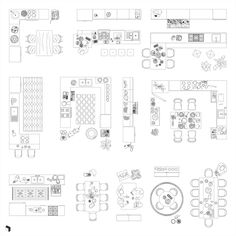 the floor plan for a living room and dining area, including couches, chairs, tables