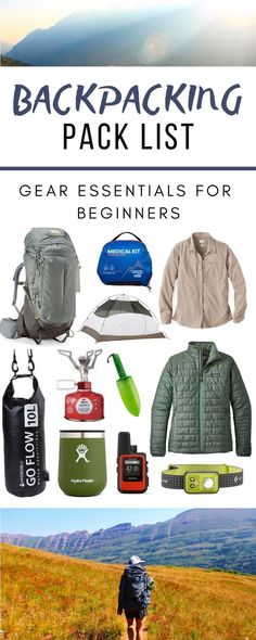 the back pack list for backpacking