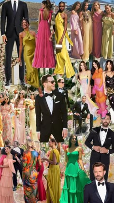 the collage shows many different types of people dressed in formal clothing and tuxedos