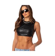 in stock Leather Crop Top, Black Crop Tops, Open Back, Crop Top, Pick Up, In Store, Buy Online, Faux Leather, Shop Now