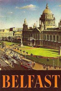 an old postcard with the words belfast on it