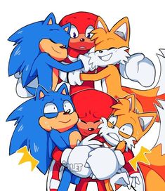 Sonic Knuckles, Sonic Fanart, Sonic The Movie, Sonic Movie, Group Hug, Hedgehog Movie