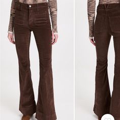 Only Worn Once, And Still In Great Condition. Size 28 In Brown Corduroy Fabric. Open To Offers! Brown Corduroy Straight Leg Bottoms, Brown Straight Leg Corduroy Bottoms, Brown High-waisted Corduroy Pants, Brown Full Length Corduroy Pants, Full Length Brown Corduroy Bottoms, Fitted Brown Corduroy Pants, Brown Corduroy, Corduroy Fabric, Bell Bottom Pants