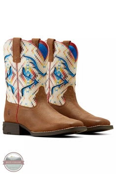 Ariat 10050882 Youth San Angelo VentTEK Western Boots San Angelo, Saddle Blanket, Mom Style, Leather Working, Embossed Leather, Cowboy Boots