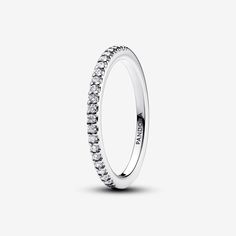 Sparkling Band Ring | Sterling silver | Pandora US Pandora Logo, Pandora Essence, Pandora Rings, Wedding Ring Designs, Ring Size Guide, Perfect Ring, Wedding Rings For Women, Sterling Ring, Eternity Ring