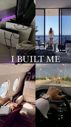 there is a collage of pictures with the words, i built me and an airplane