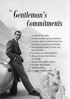 Gentleman Style Sean Connery Red Reddington, Being A Gentleman, Gentleman Rules, Style Gentleman, Gentleman Quotes, Man Up Quotes, Intelligence Agency