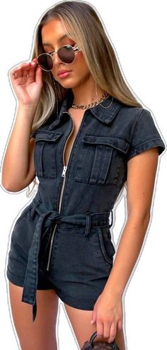 Black Strapless Jumpsuit, Long Sleeve Playsuit, Outcast Clothing, Denim Playsuit, Sporty Shoes, Side Pants, White Playsuit, Boutique Pants, Edgy Chic