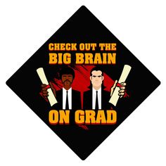 two men holding baseball bats with the words check out the big brain on grad