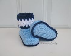 "Crochet Pattern 026 Toddler Booties | Blue White Boots | Boys Girls Winter Booties | Kids Slippers Pattern | Christmas Gift You are welcome to make my Crochet Toddler Booties which are 100% acrylic material for both warmth and softness. Contrasting color patterns make this booties look cute and adorable while keeping your child's feet nice and toasty. Also, the pattern is double soled for comfort, and has complete toe reinforcement to help them retain their charming shape and durability. * Incl Crochet Boots Pattern, Crochet Toddler, Crochet Boots, Baby Mittens, Booties Crochet, Valentines Crochet, Matching Baby, Slippers Pattern, Kids Slippers