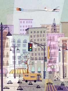 an image of a city street scene with traffic lights